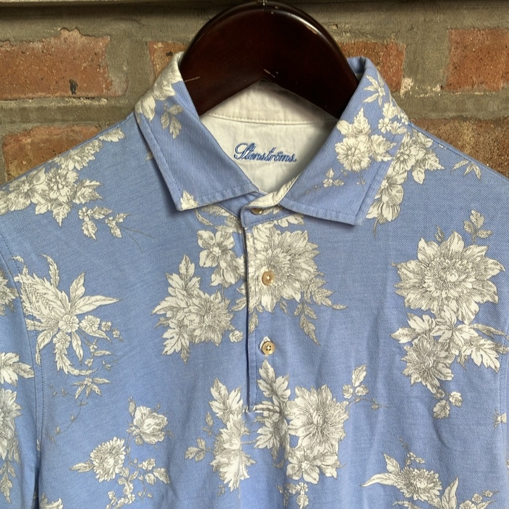 Stenstroms blue floral polo shirt - Picture 3 of 17